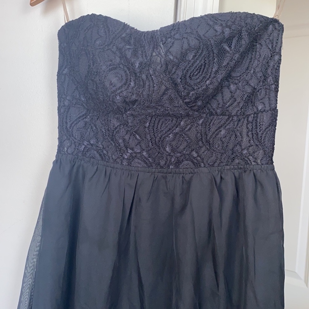 Lace top high low dress